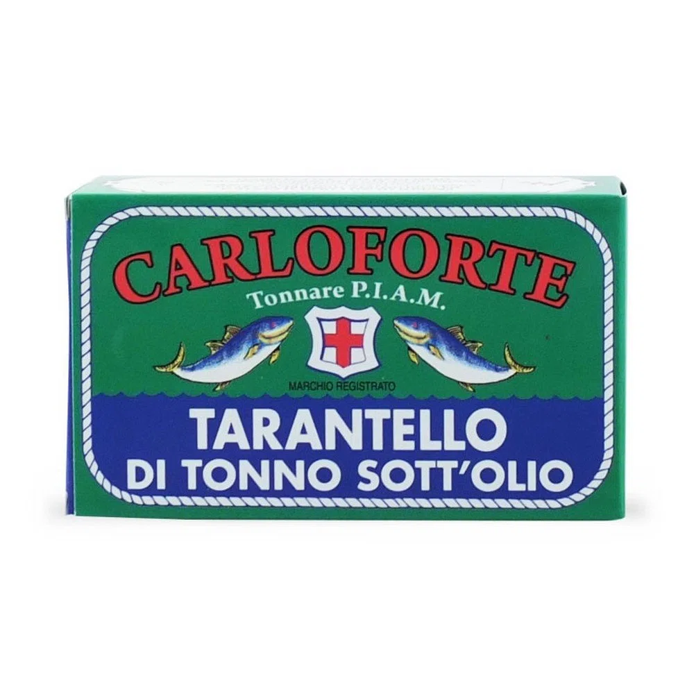 TARANTELLO TONNO DI CORSA IN OLIO OLIVA TONNARE PIAM CARLOFORTE 170 GR