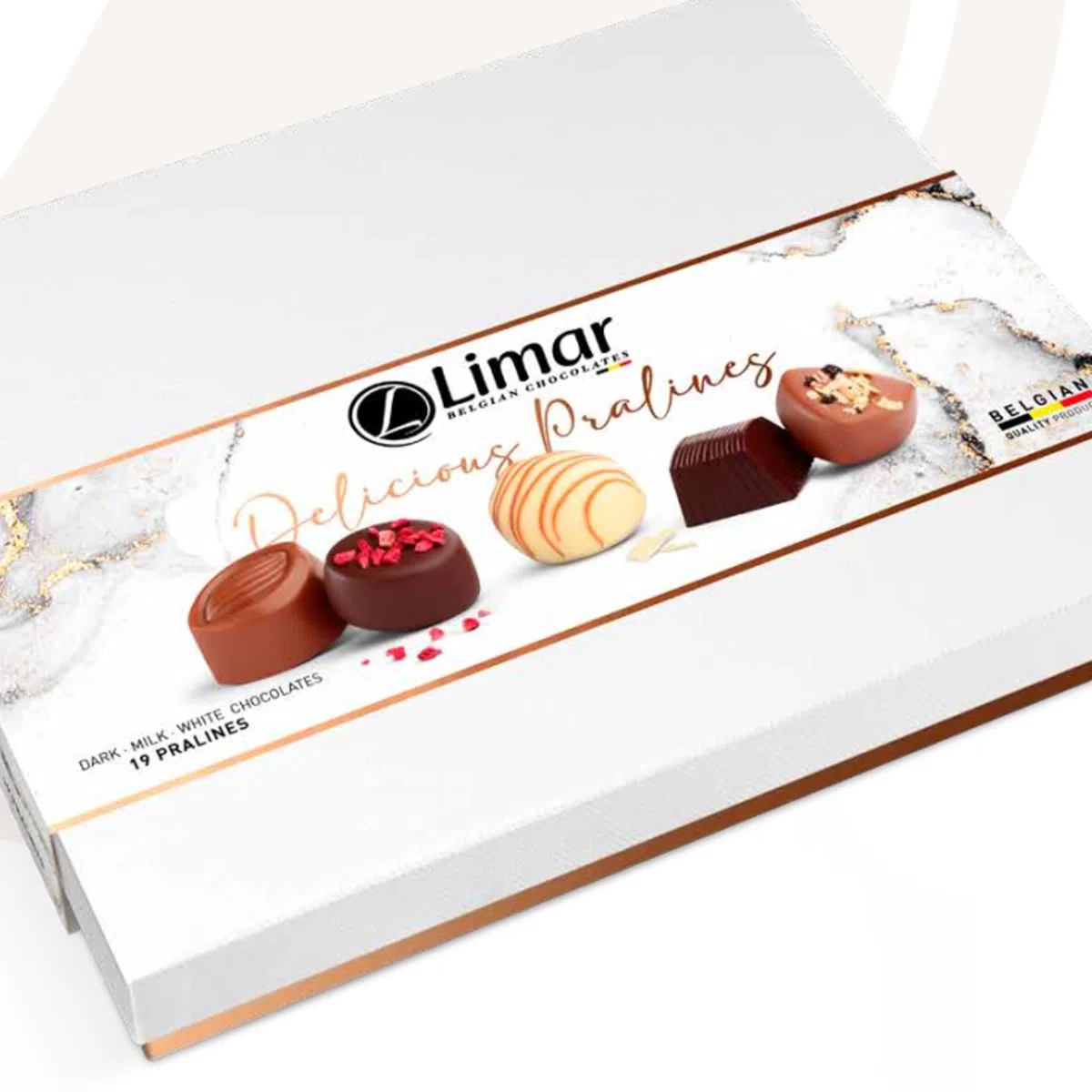 Cioccolatini di lusso belgi 19x indulgenza individuale - fatti nella tradizione artigianale, 250 grammi