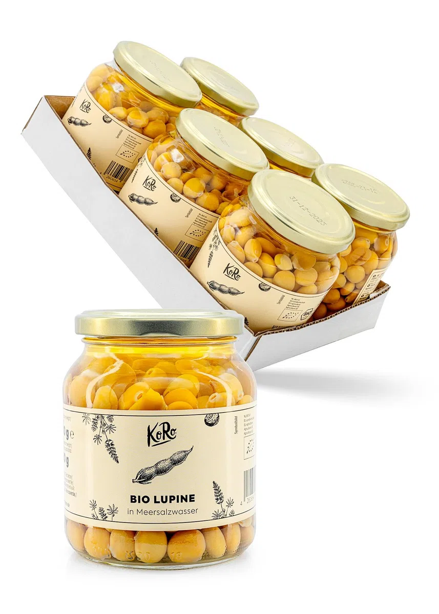 KoRo - Lupini bio in salamoia 6 x 190 g - alto contenuto di proteine - ricco di fibre - gustosi legumi pronti da gustare