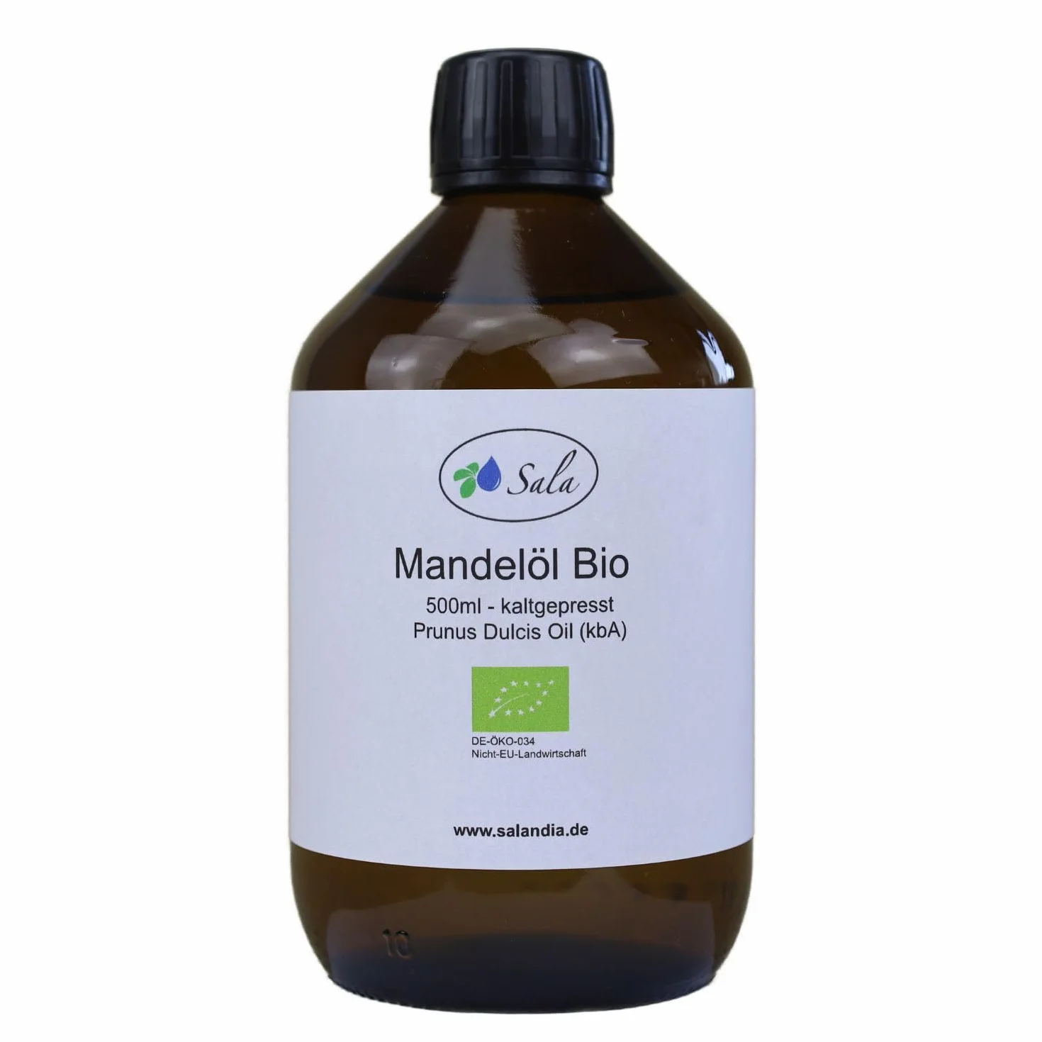 Sala Olio di mandorle biologico spremuto a freddo (flacone di vetro da 500 ml)