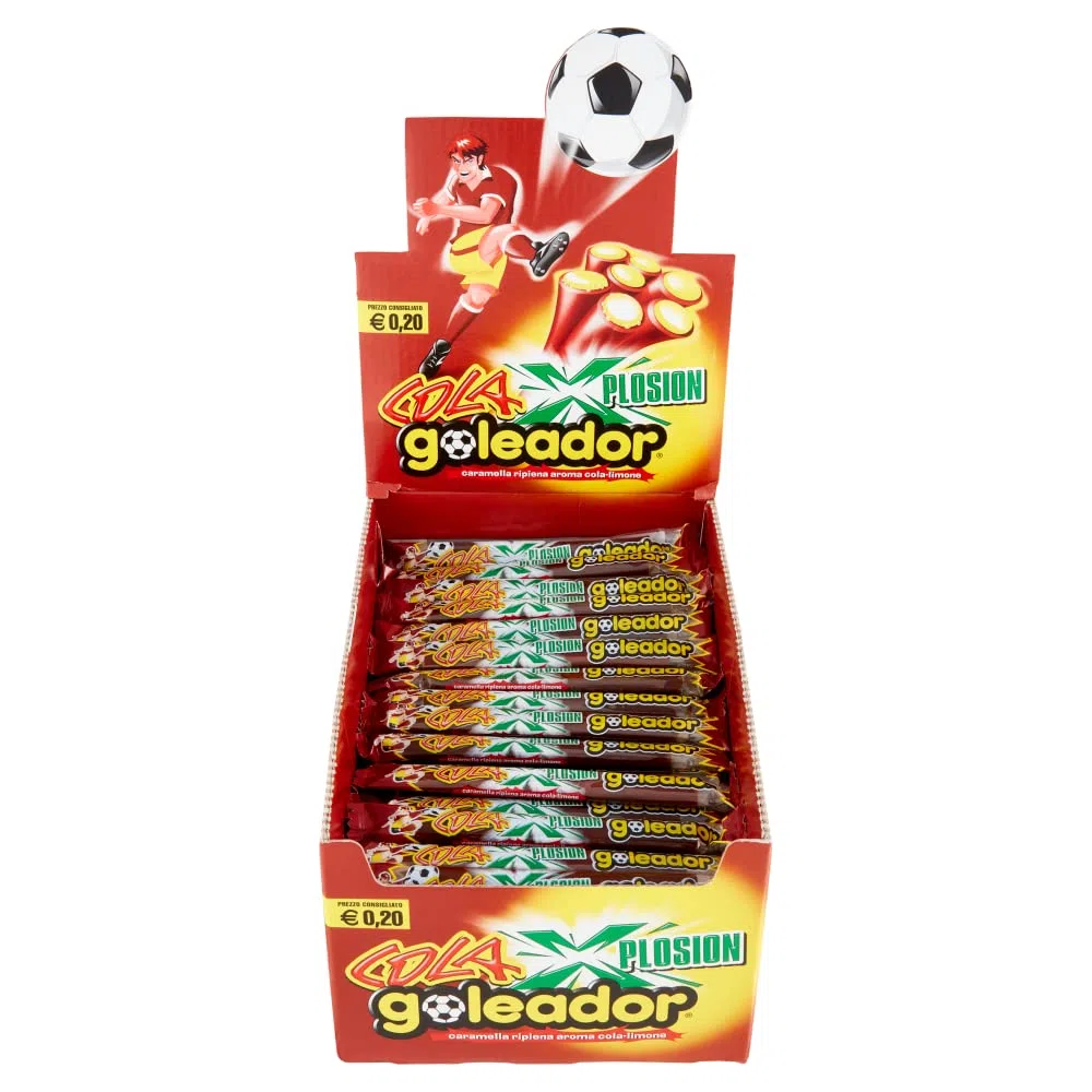 Goleador Xplosion Cola, Caramelle Gommose Ripiene, Gusto Cola, Box da 150 Caramelle Incartate Singolarmente - Idee Regalo per Compleanni e Feste