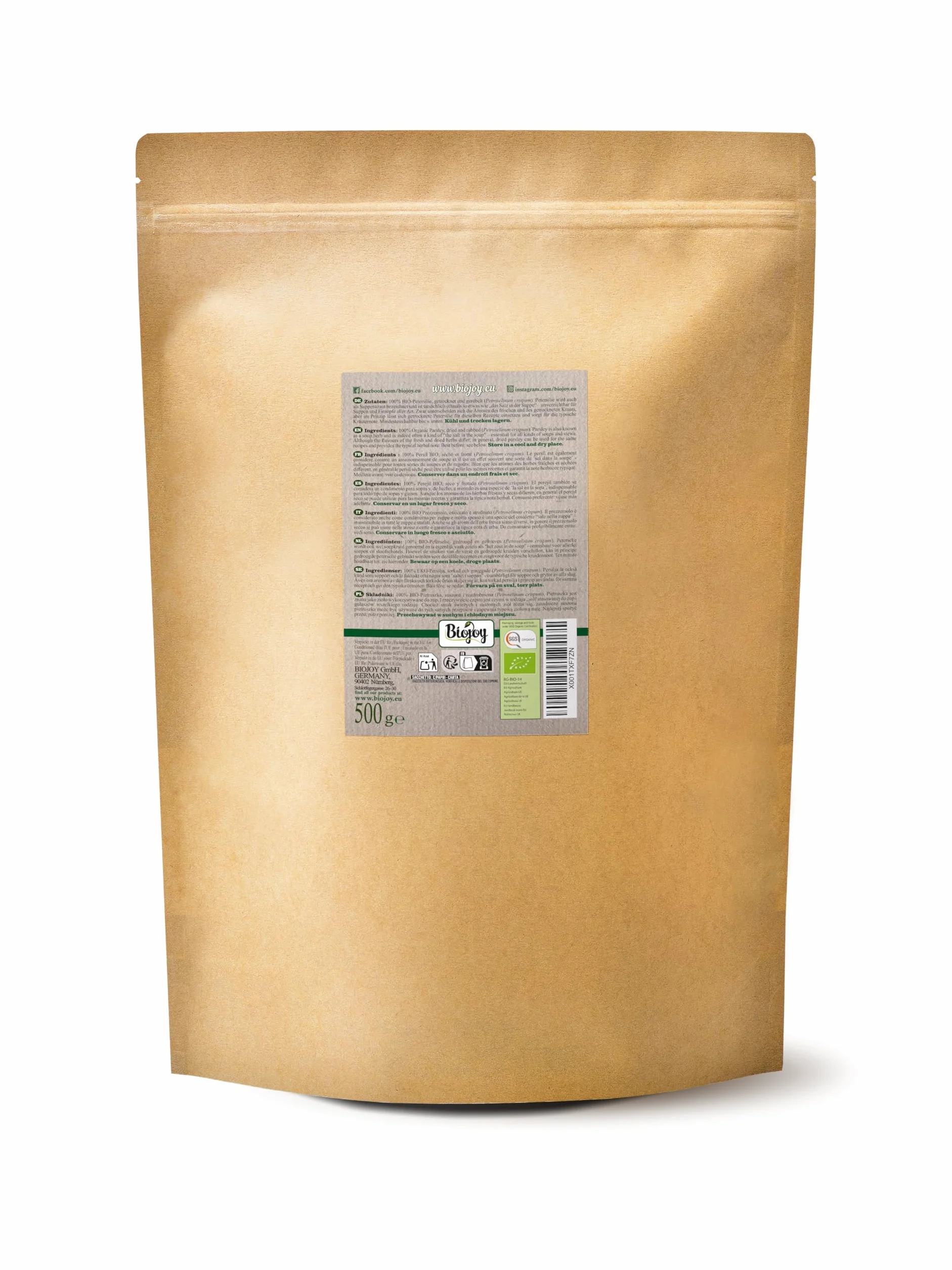 Biojoy Prezzemolo BIO (500 g), essiccato e strofinato (Petroselinum crispum)