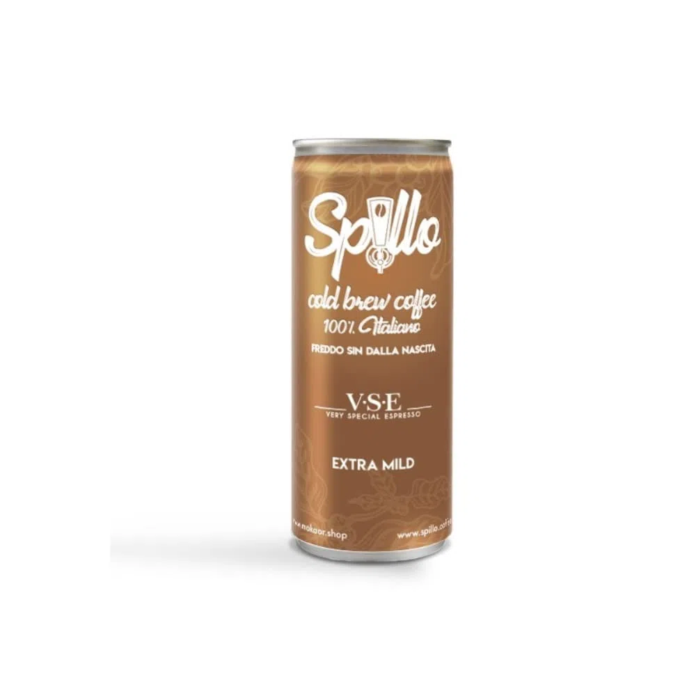 Spillo Extra Mild caffè freddo caffè cold brew coffee 100% italiano original taste zuccherato lattina 250 ml (confezione 8)