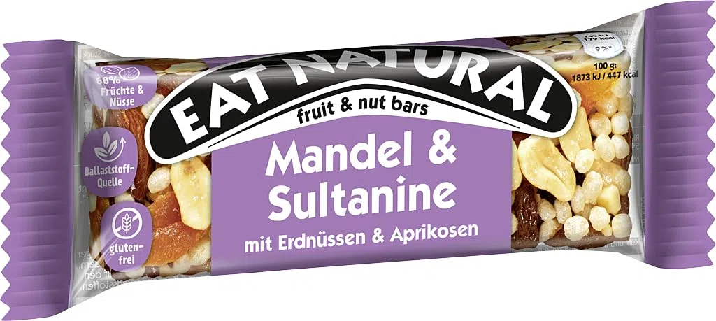 Barrette di Cereali Eat Natural Mandorle e Uva Sultanina Expo 12 x 40 g