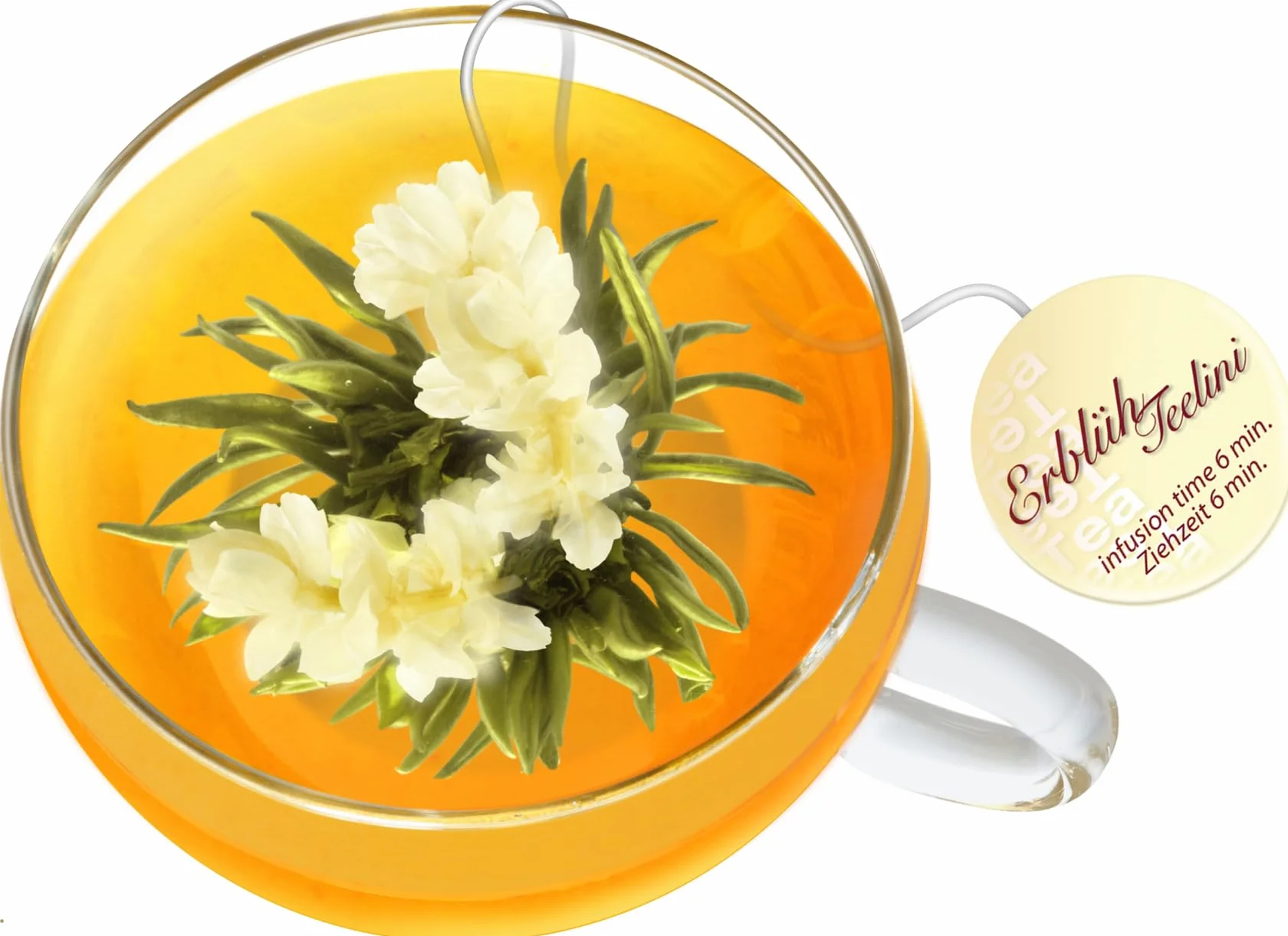 Creano Set Regalo Fiori di Tè Bianco "Tèlini" – 8 Tè Fiorito con Tazza da 200ml – Ideale per Bere in Tazza, Esperienza Gourmet, Perfetto Regalo