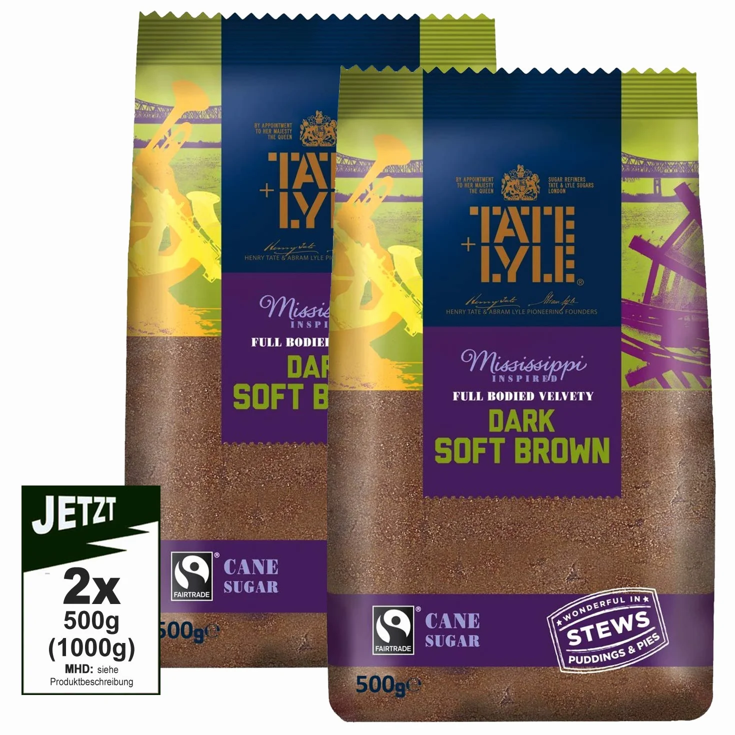 Tate + Lyle (zucchero di canna morbido scuro 2 x 500g)