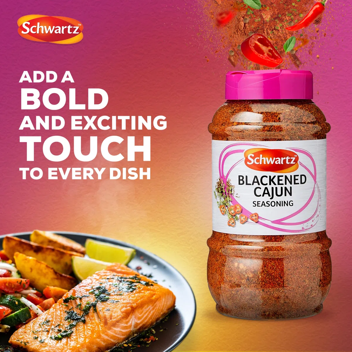 Schwartz Blackened Cajun condimento - 550gm