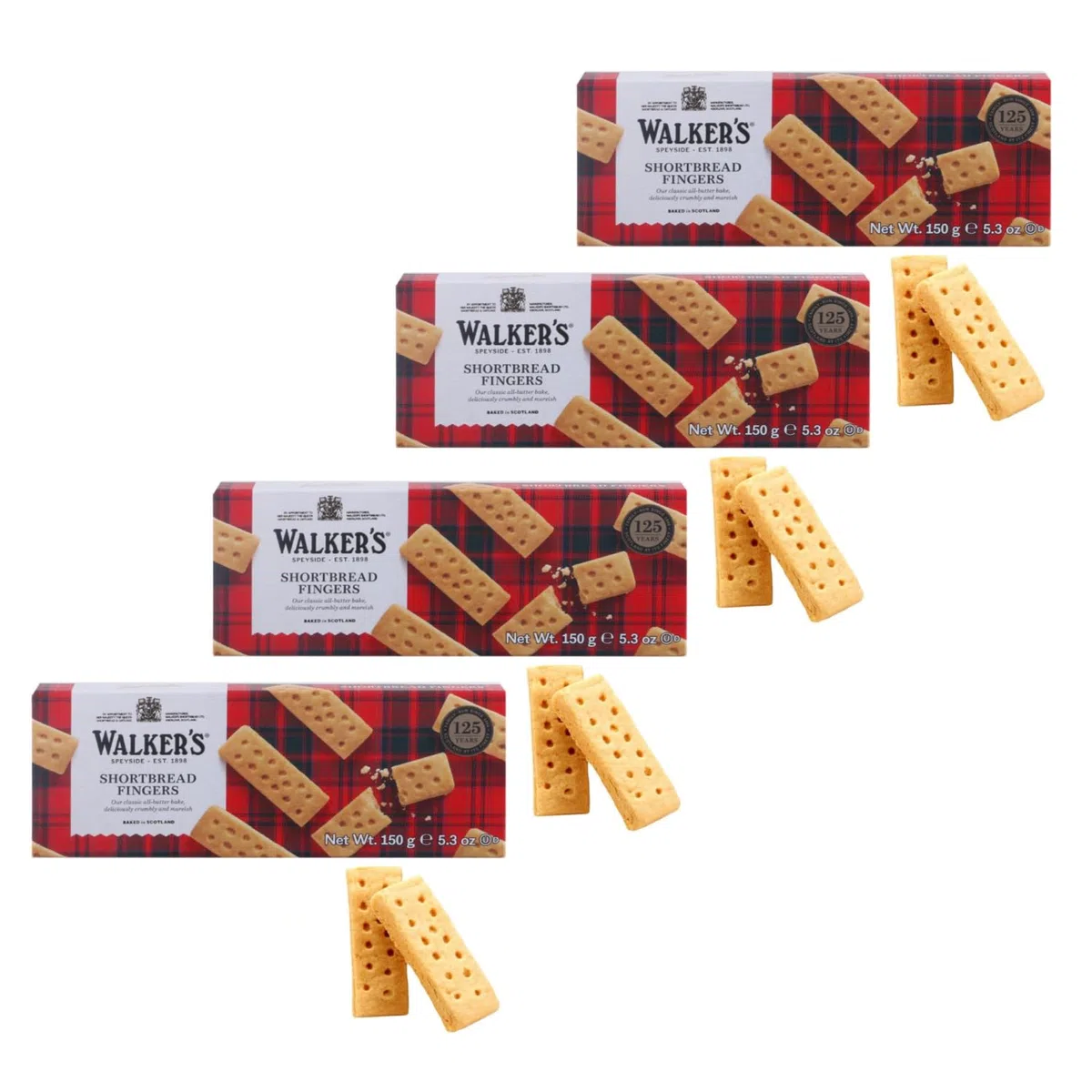 Walkers | Biscotti Inglesi Burro e Sale - 4 Blister | Frollini Burro Scozzese | Biscotti Tradizionali Inglesi