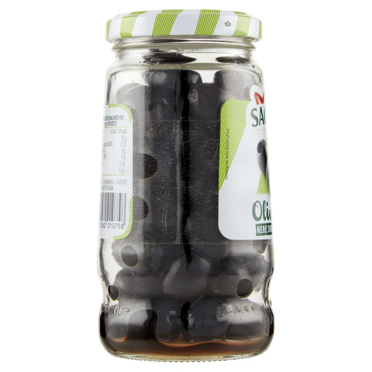 Saclà, OlivOlì, Olive Nere Denocciolate, Ideali per Insalate e per Arricchire i Tuoi Piatti, Senza Liquido, Vaso Vetro, 135g, Confezione da 12 pezzi