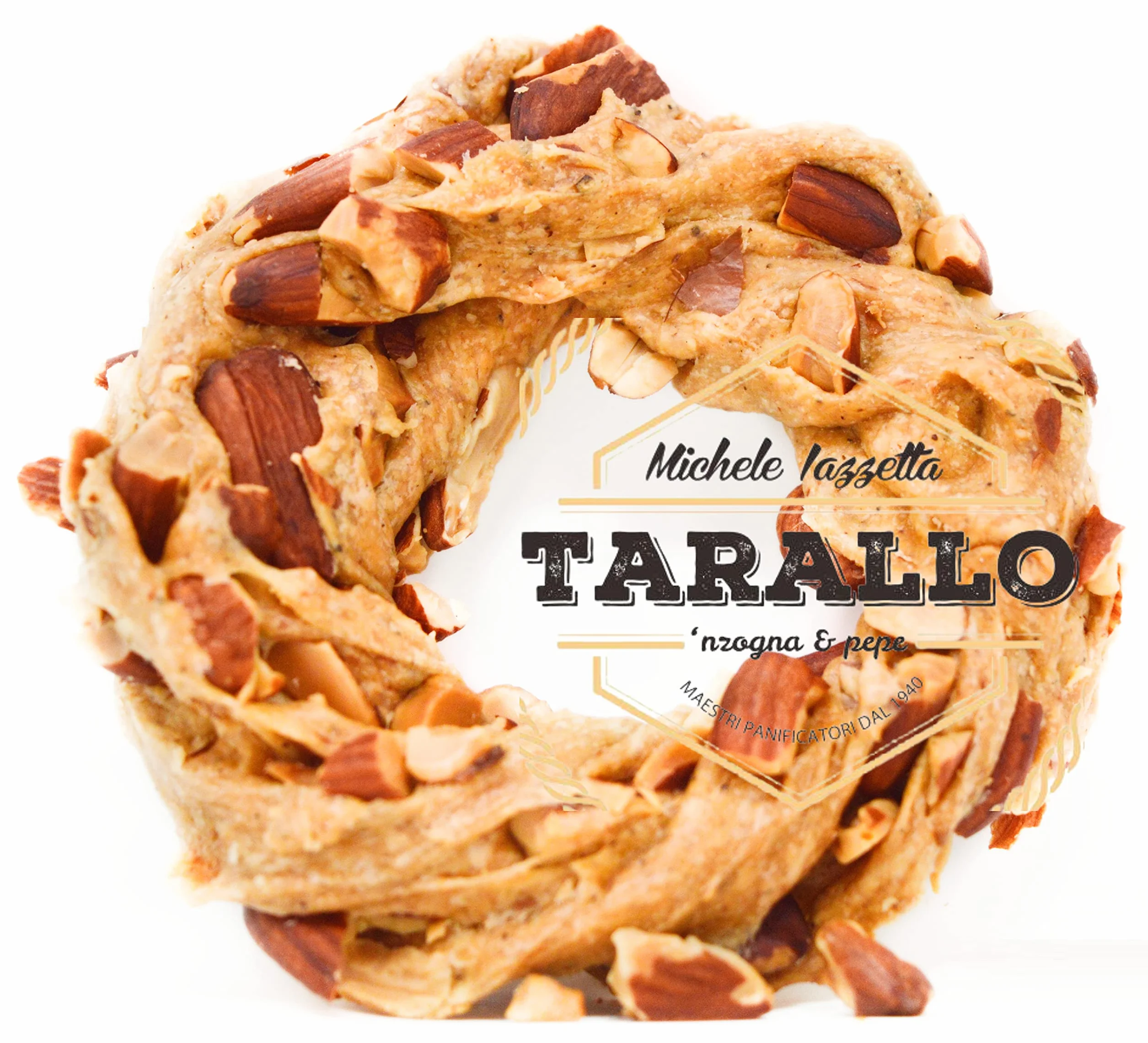 Taralli sugna e pepe Napoletani Extra Mandorlato Tarallo Con Mandorle Napoli 1kg Snack Ideale Cena Aperitivo Birra Artigianale - Patatine - Mandorle Sgusciate - Confezionati Come Cialde Caffe