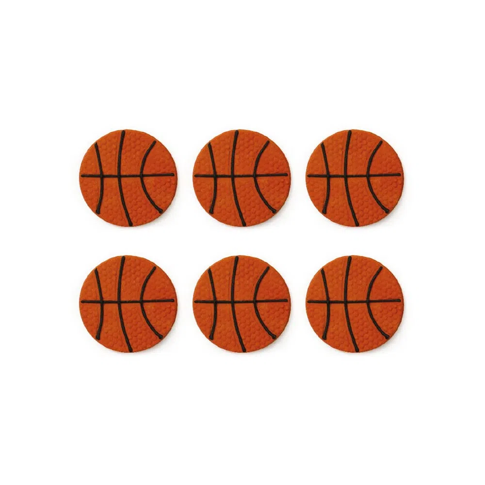 Decora- Decorazioni di Zucchero Palloni Basket - 1 confezione da 6 unità