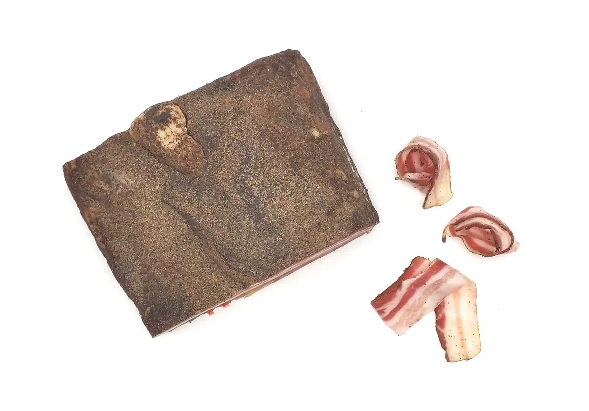 Pancetta Tesa Umbra Stagionata trancio Kg.1,00 SV - Norcineria Umbra Produzione Artigianale - Gluten Free - Il Salumiere 1978