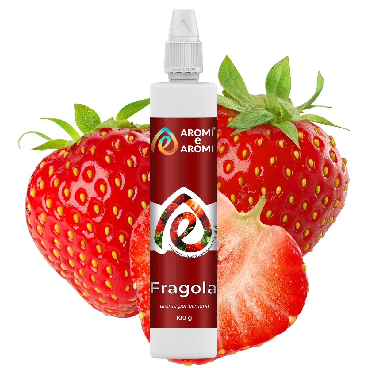 AROMI E AROMI | Aroma Fragola in Gocce per Pasticceria, Ristoranti, Gelaterie e Industria Alimentare | Prodotto 100% Italiano per Aziende del Settore Alimentare B2B (100g)