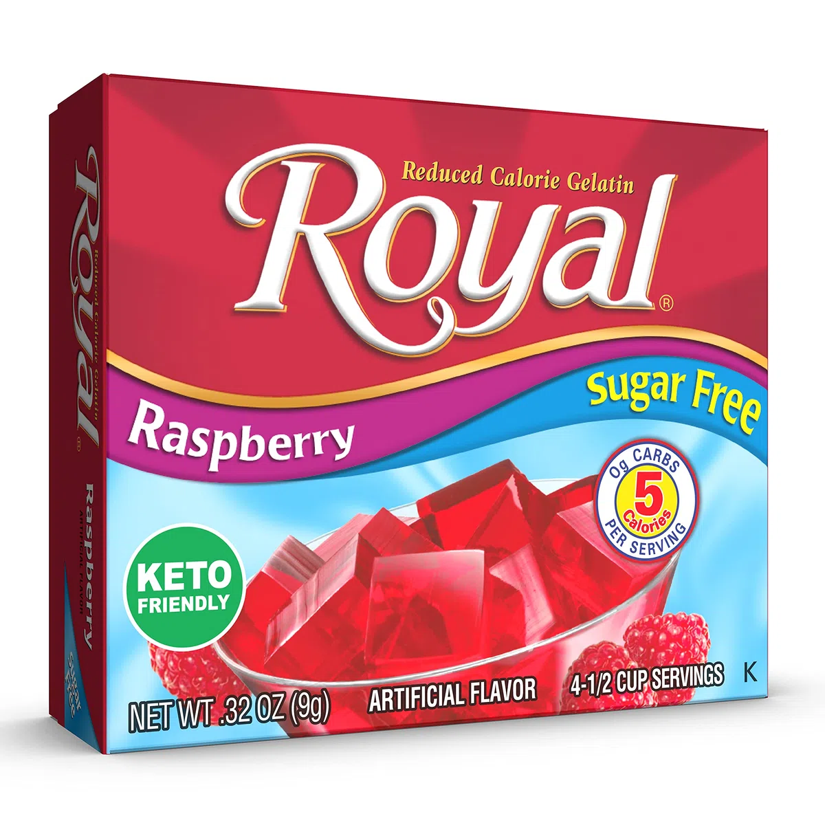 Royal Miscela di dessert lampone gelatina, senza zucchero e carboidrati, 12 scatole da 0,9 l