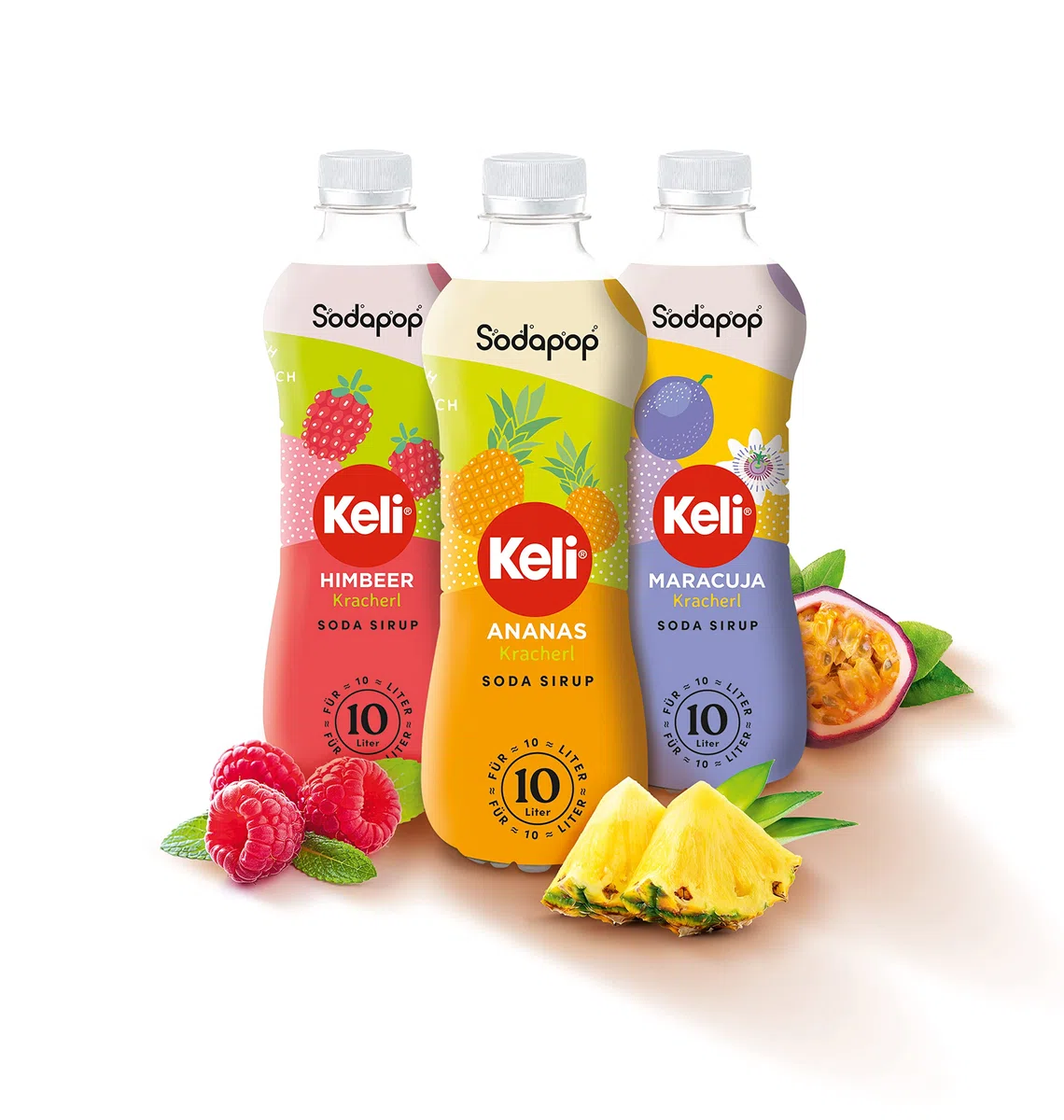 Sodapop Sciroppo Keli lampone, 500 ml, per fino a 10 litri di bevanda pronta, a basso contenuto calorico, fruttato