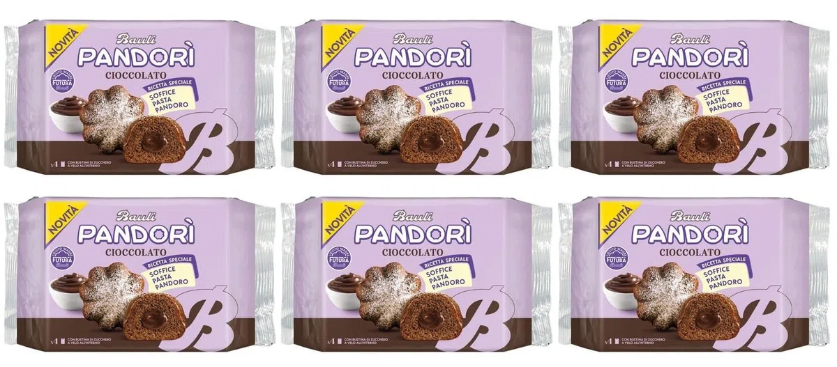 Merenda Merendina per bauli pandorì Classico o al Cioccolato, 150g, Disponibile in Confezioni da 3, 6 o 12 (6 Pezzi, Cioccolato)