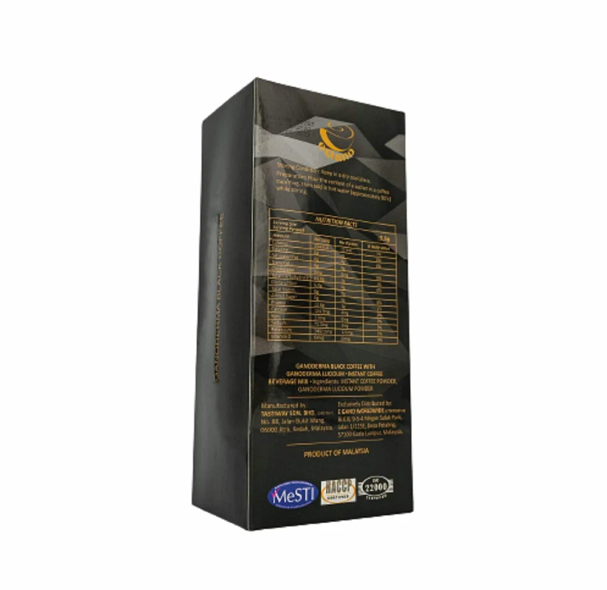 eGano - Ganoderma caffè nero di qualità premium (30 bustine x 3,5 g)