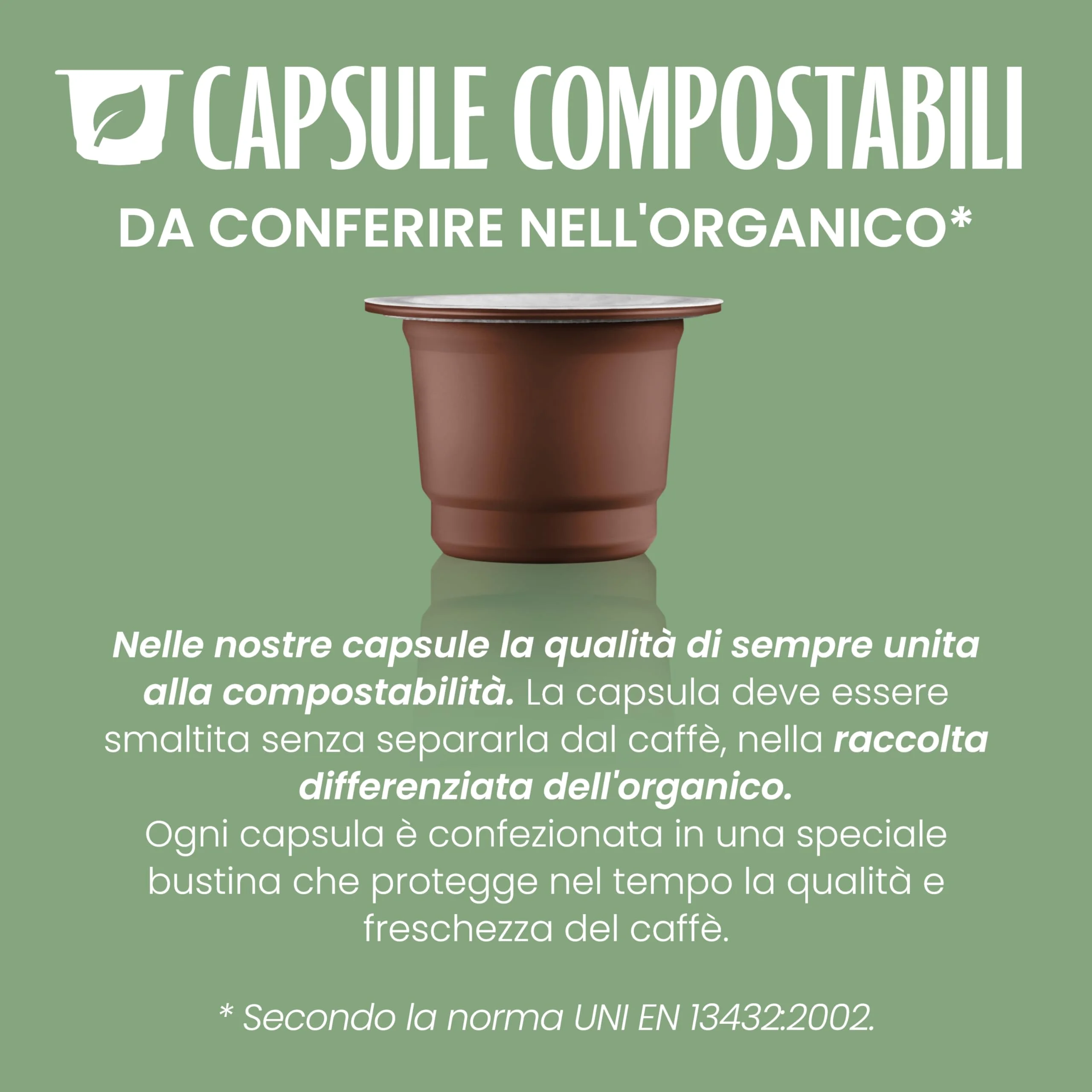 Caffè Vergnano 1882 - 100 Capsule - Caffè Compostabili e Compatibili con Nespresso, Cremoso - Pack da 100 capsule