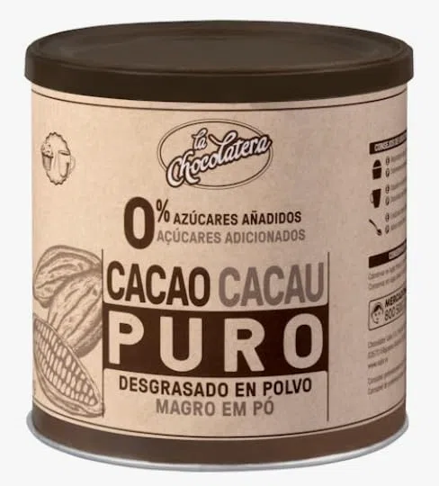 Cacao Puro in Polvere 100% Naturale, Senza Zuccheri Aggiunti, Desgrasado, Vegano, Senza Glutine, Senza Lattosio, 265g, pack 2