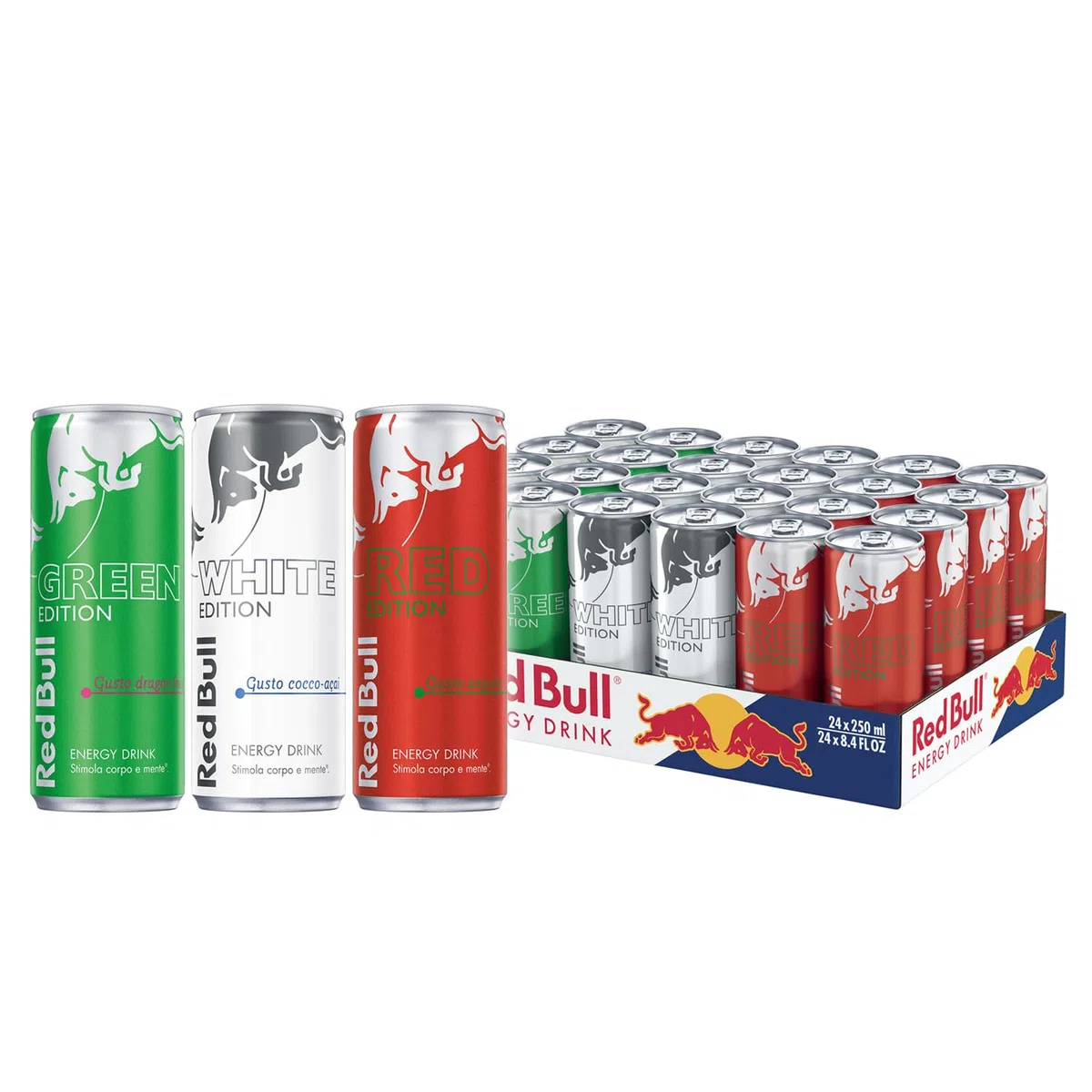 Red Bull Energy Drink, Bandiera Italiana, 250 ml (24 Lattine)