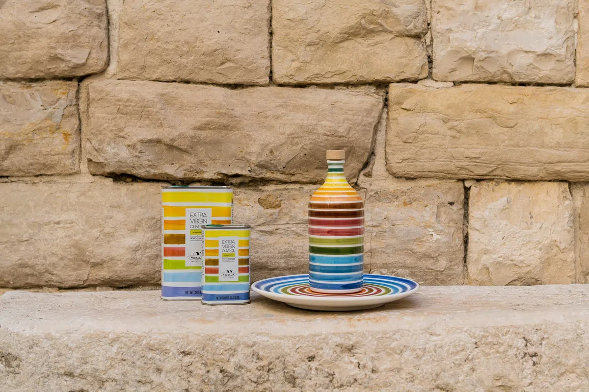 Frantoio Muraglia, Lattina d'Olio Extra Vergine d'Oliva da 1lt, Colorazione Arcobaleno, Fruttato Intenso
