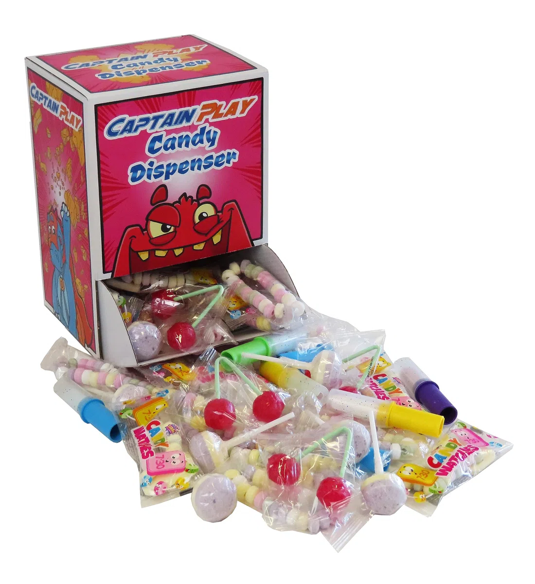 CAPTAIN PLAY Dispenser di Caramelle, 600g Candy Box, Distributore di Dolci Retrò, 50 Pezzi incartato singolarmente, Distributore Caramelle