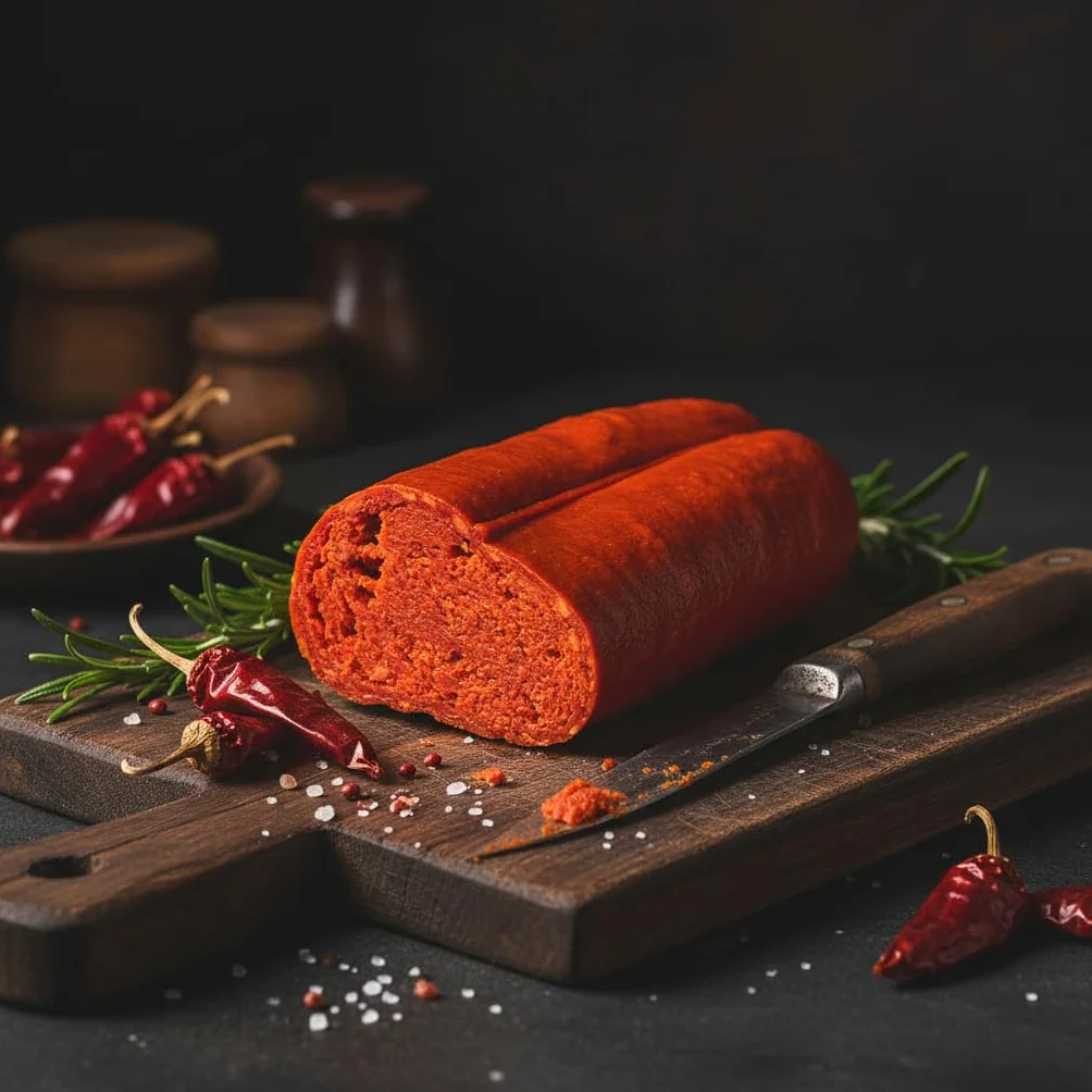 Valle del Crati Nduja Calabrese di Spilinga 1.5kg, Nduja Piccante sottovuoto prodotta in Calabria, Salume Artigianale di puro suino, 3 Pezzi (1500 gr)