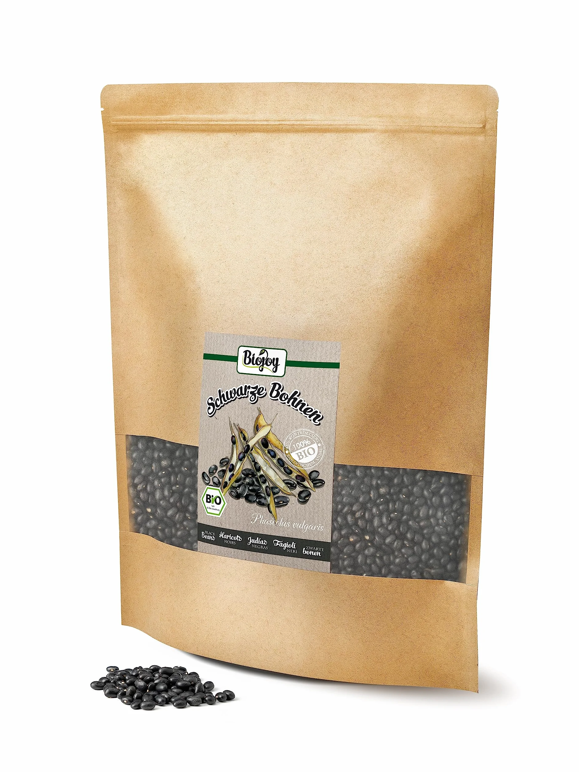 Biojoy Fagioli neri Biologici (2,5 kg), secchi e interi, senza additivi