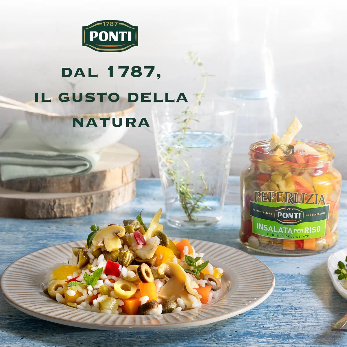 Ponti, Insalata Per Riso Bis Peperlizia, Insalata di Riso Ricca di Sapori e di Ingredienti di Qualità Freschi, 100% Made in Italy, 6 Vasi da 350 g