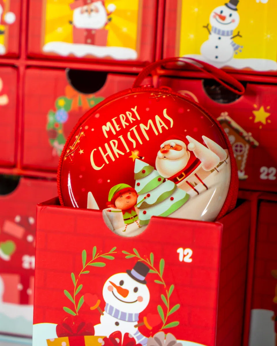 Calendario dell'avvento, 24 cassettini, Sorprese da scoprire ogni giorno, 24 regali, Natale, Idea regalo per bambini e adulti