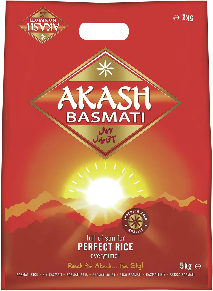 AKASH Riso Basmati, confezione da 1 (1 confezione da 5 kg)