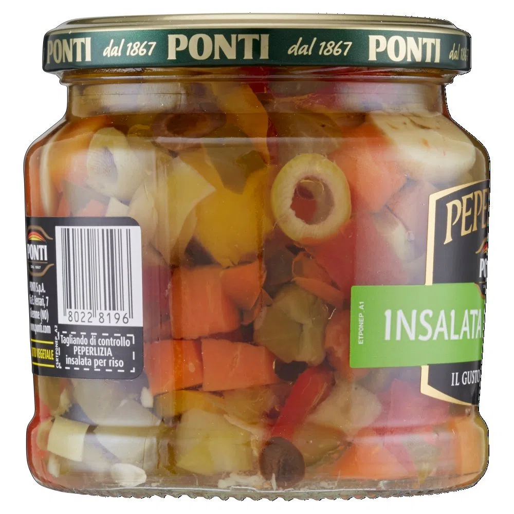 Ponti Peperlizia insalata per riso, Verdure in agrodolce miste altamente selezionate in barattolo da 350 g, Condimento per riso e pasta, Set da 6, 2100 grammo