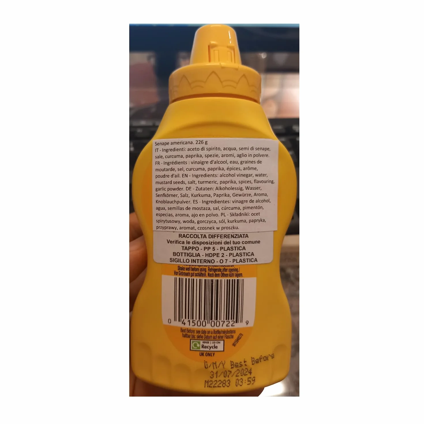 CMC French's Senape Americana | Mostarda americana ideale per hot dog e patatine fritte | Mostarda gialla 1 confezione da 226 g
