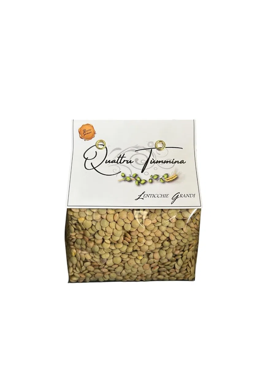 BOX LEGUMI (QUATTRU TUMMINA): ceci pascià 500 gr - lenticchie grandi 400 gr-ceci neri 400 gr - tot 1,3 kg. Legumi da coltivazioni proprie, prodotti a km0, autoctoni siciliani 100%.