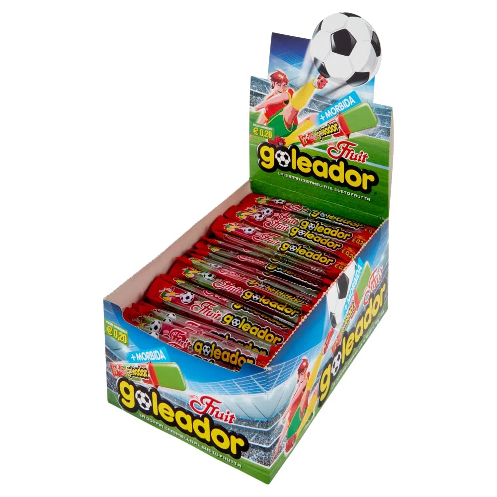 Goleador Fruit, Doppia Caramella Gommosa, Senza Glutine, Gusto Frutta, Ottime da Condividere, Idee Regalo per Compleanni e Feste, Confezione da 200 monopezzi