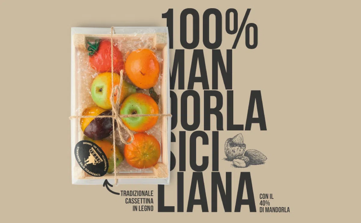 Torronificio Nitro | Frutta Martorana Siciliana Artigianale | Lavorata a Mano con Pasta di Mandorle | Dolce Tipico Siciliano | Idea Regalo Gastronomica | Senza Glutine | Cassettina in Legno da 500g
