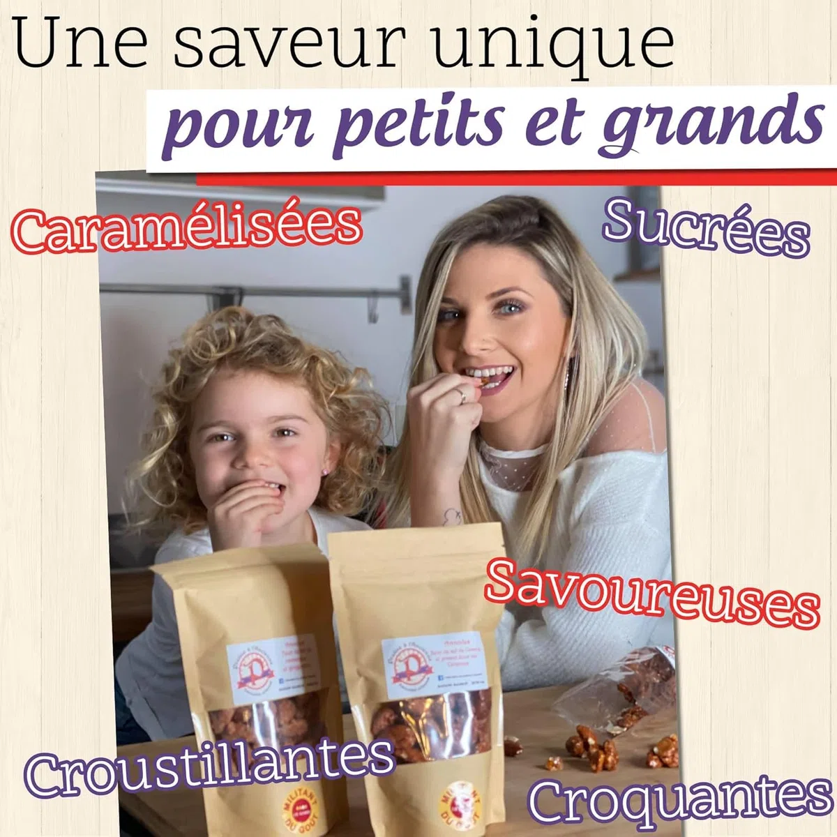 Pralines à l'Ancienne - Cofanetto regalo Praline "L'esotico" - Scrunchi-dolcetti artigianali - 3 sacchetti regalo - Arachidi, pistacchi, noci di pecan - Made in France
