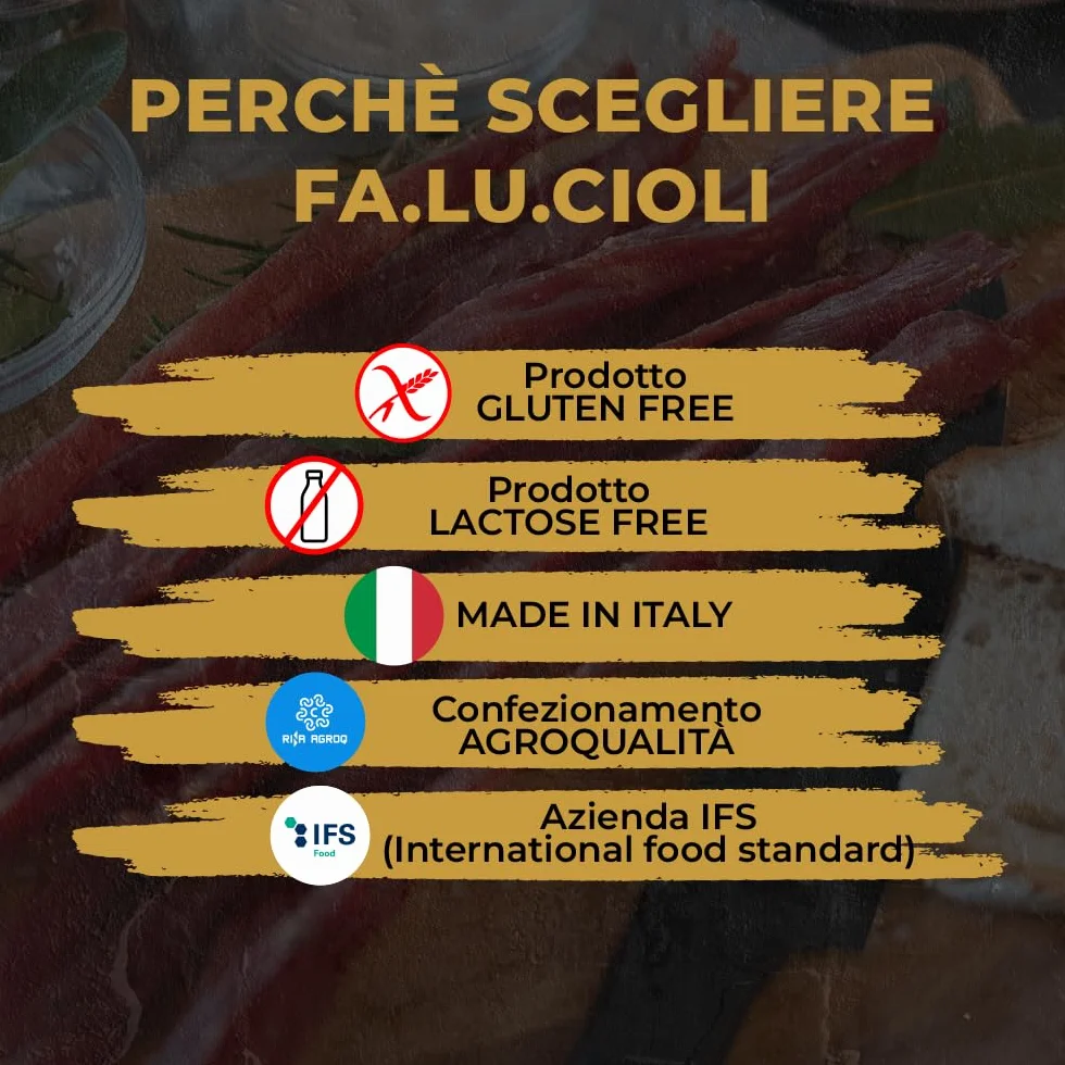 FA.LU.CIOLI Guanciale di Maiale con Pepe - Made in Italy IGP - Sottovuoto - Salumi Artigianali Italiani Senza Lattosio e Gluten Free - Tradizione e Qualità da Oltre 100 Anni - 1kg