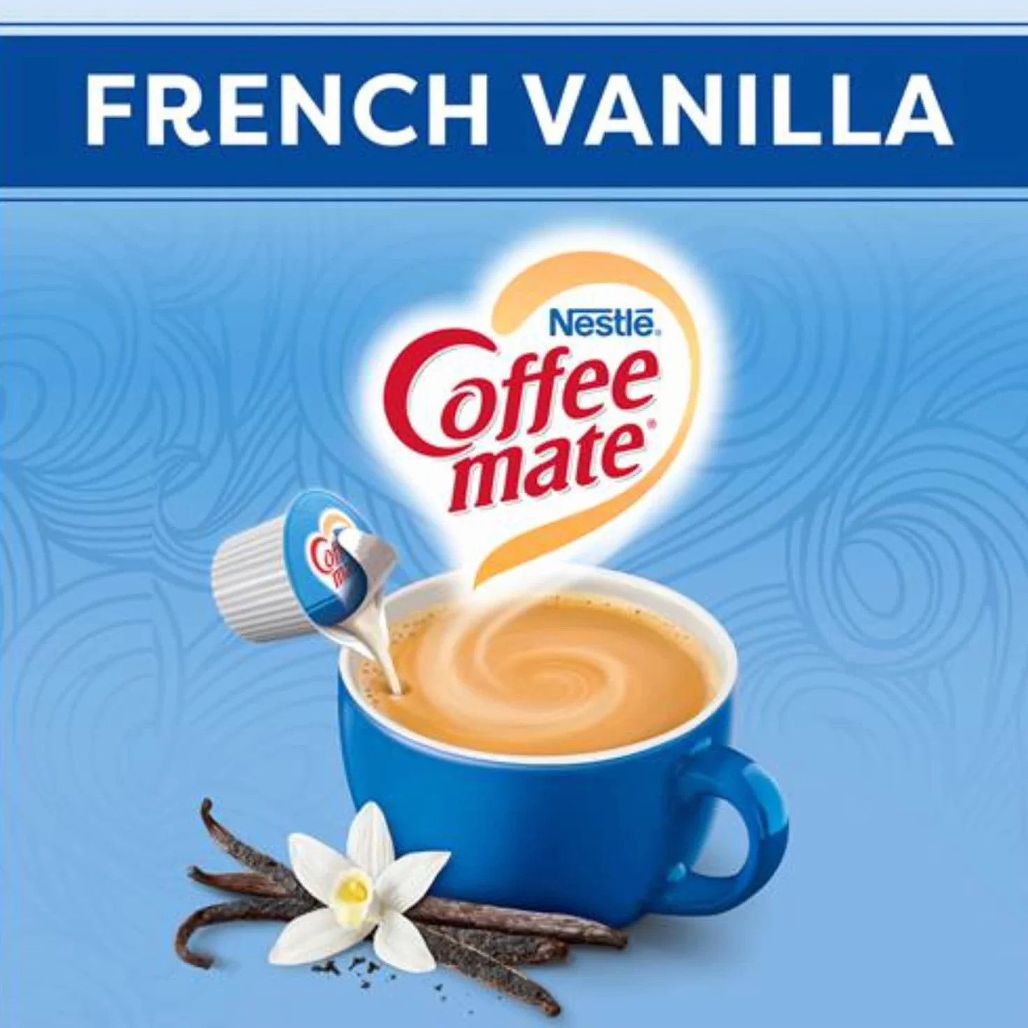 Nestle Coffee mate Liquid Coffee Creamer Singles, French Vanilla, scatola da 50 ct (confezione da 2) con paletta World Food Shop