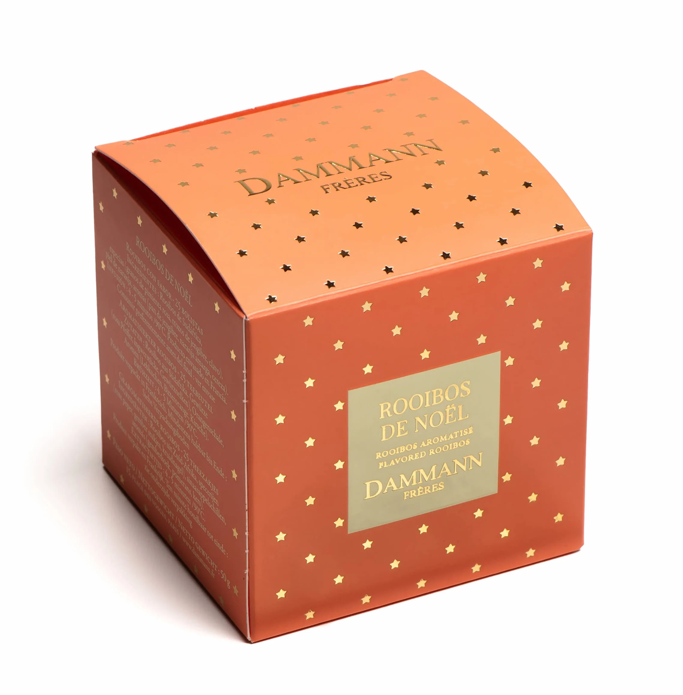 Rooibos Natalizio all'Arancia e Spezie, Gusto Fruttato, Rooibos di Natale in Scatoletta Regalo, 25 Filtri, Tot. 50g, Dammann Frères