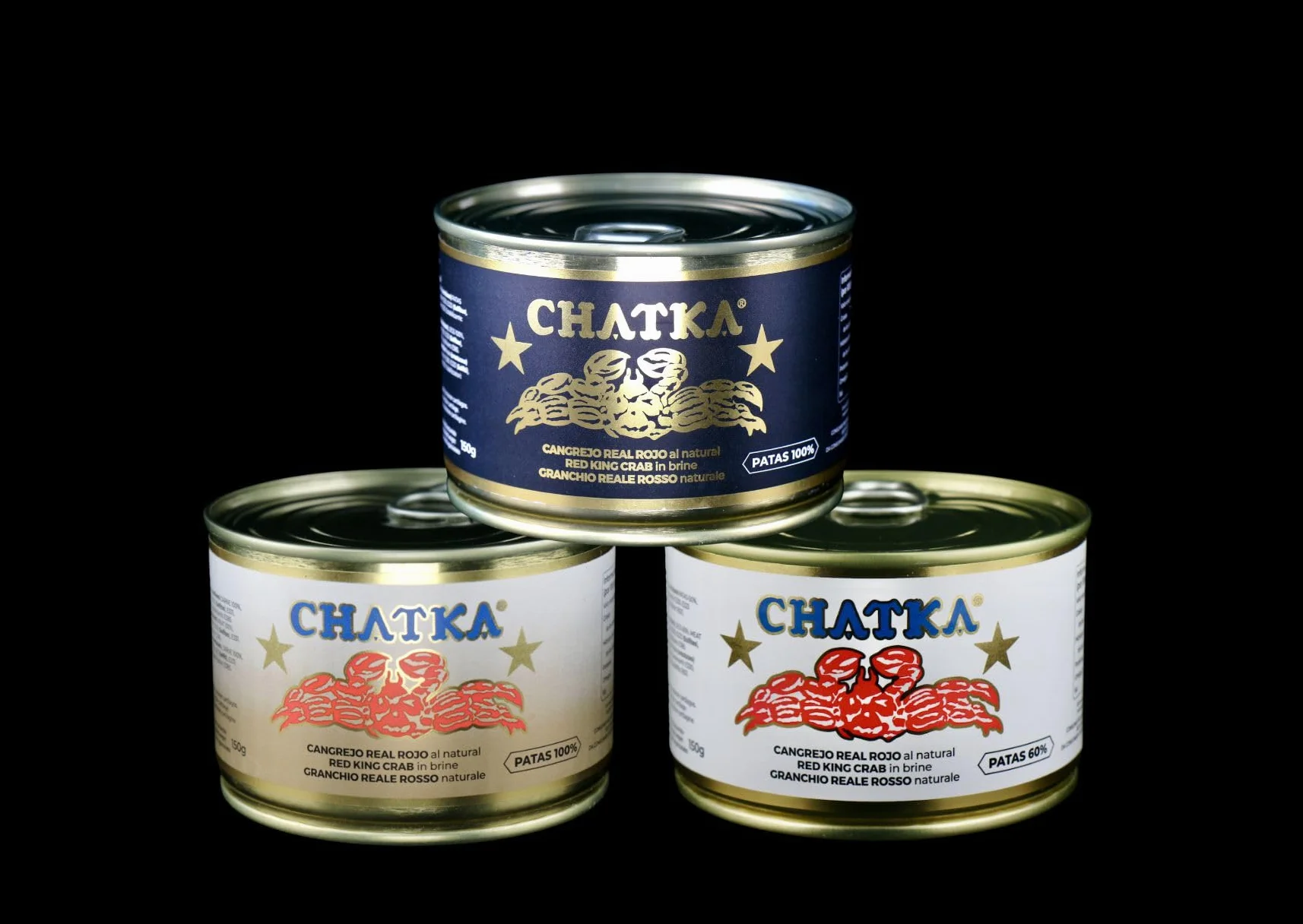 Chatka Granchio Reale Rosso, Conserva Tradizionale con 60% Zampe e Carne Sminuzzata (65 gram)