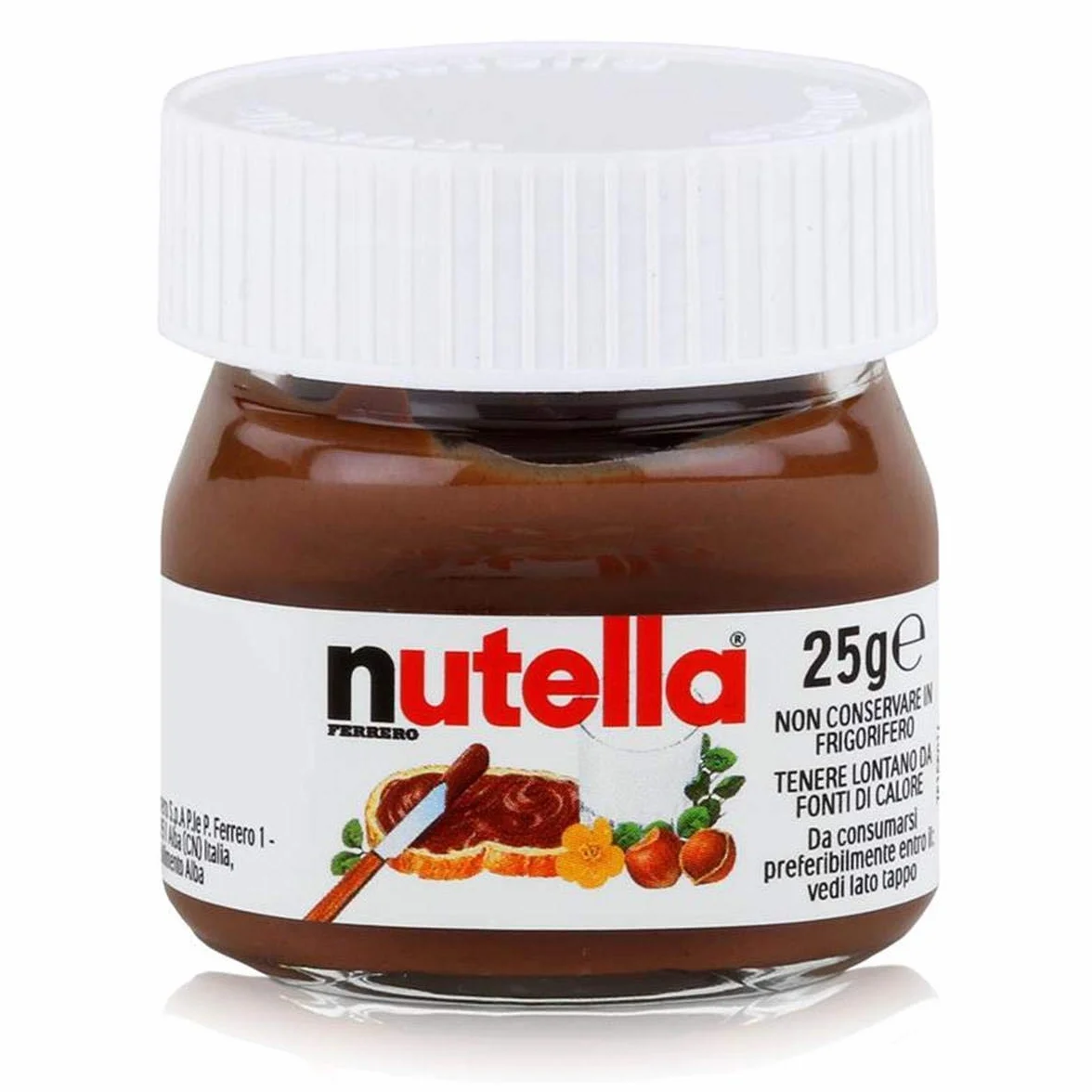 Nutella Ferrero piccolo mini design vetro 32er Set a 25 G, pane aufstrich, Noce nugat Crema, Cioccolato auftrich
