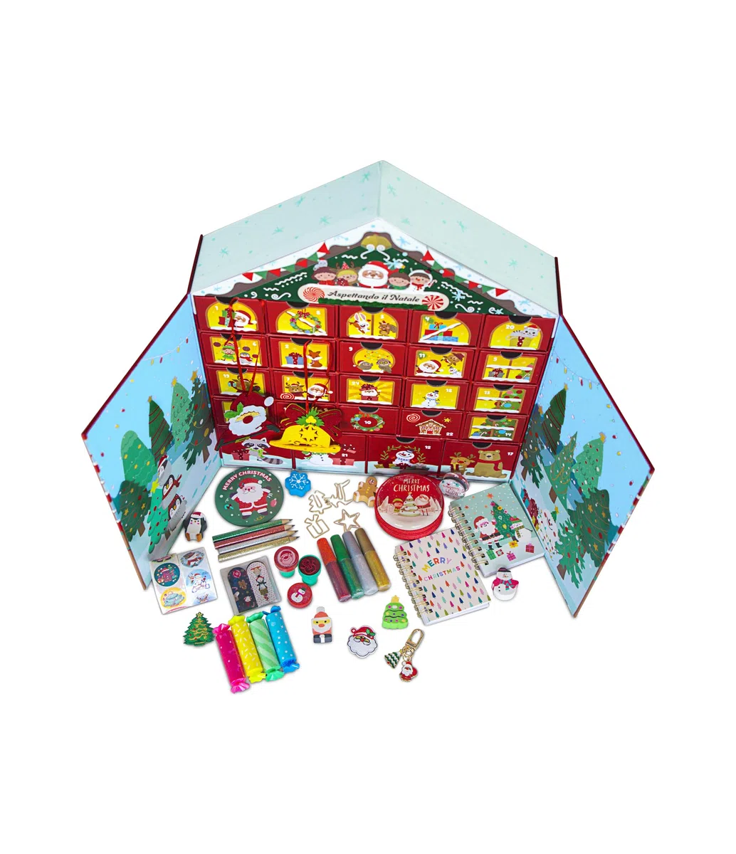 Calendario dell'avvento, 24 cassettini, Sorprese da scoprire ogni giorno, 24 regali, Natale, Idea regalo per bambini e adulti