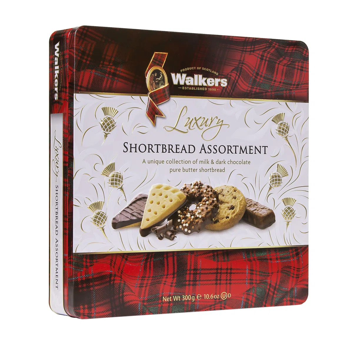 Walker's Shortbread Luxury Milk & Dark Chocolate Assortment Latta, Ricetta Scozzese Tradizionale Burro Puro, 300 g