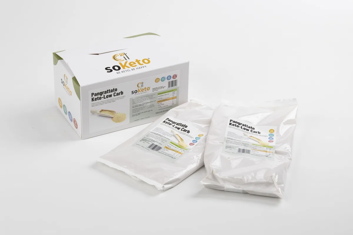 SOKETO Pane Grattugiato Keto Basso IG | Solo 4,5g Carboidrati - 12g Proteine per 100g | Low Carb, Senza Zuccheri (500g)