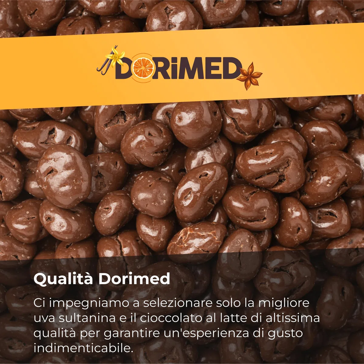 Uvetta Ricoperta Di Cioccolato Fine Al Latte [1kg]. Uvetta Al Cioccolato Squisita E Di Prima Qualità, Frutta Secca Coperta Da Cioccolata Con Sacchetto Salvafreschezza, Uva Di Grosso Calibro - Dorimed