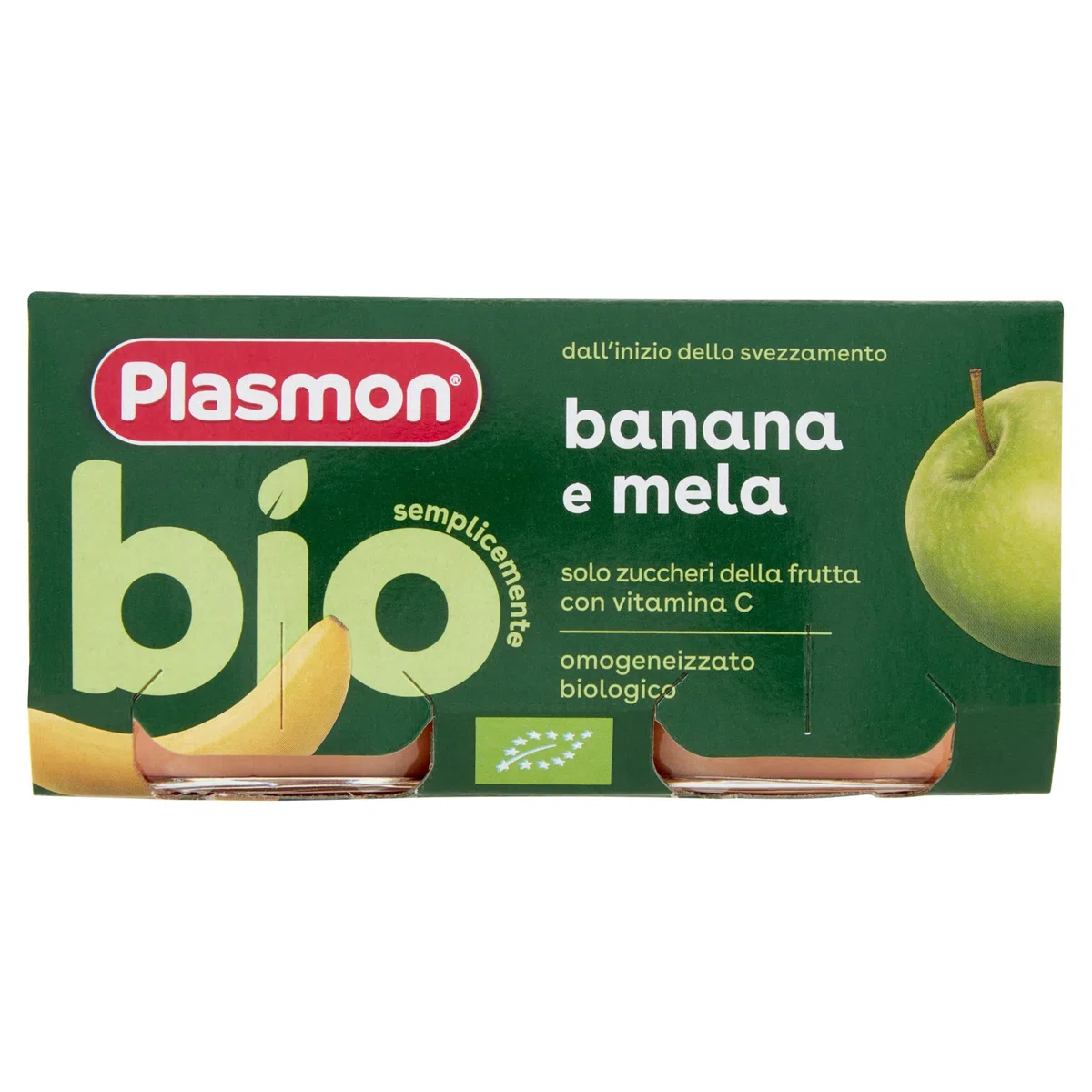Plasmon BIO Omogeneizzato Banana Mela 2X80g (12 Confezioni)