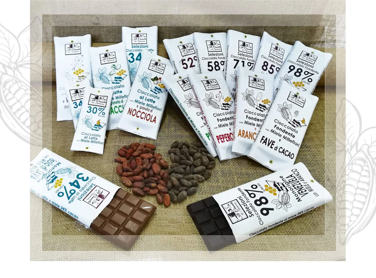 Set Tavolette MASSA DI CACAO 100% - 4pz da 95 gr (380gr)- Cioccolato Fondente 100% Artigianale MADE IN ITALY - Il Casale Di Spanora