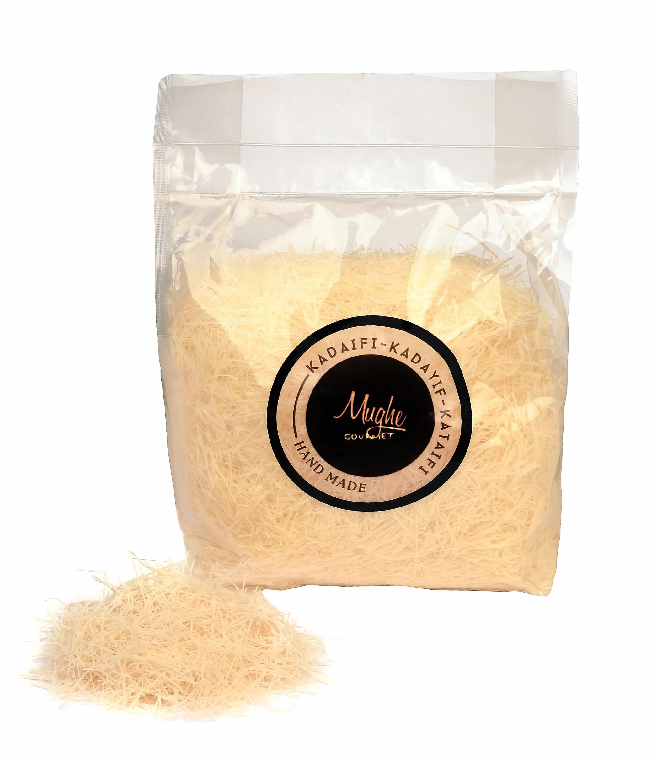Mughe Gourmet - Pasta Kataifi Premium Essiccata e Tritata - Kurutulmuş Kadayif Hamuru - Ingrediente per Baklava, Kunafa e Barretta al Cioccolato e Pistacchio di Dubai, 400g