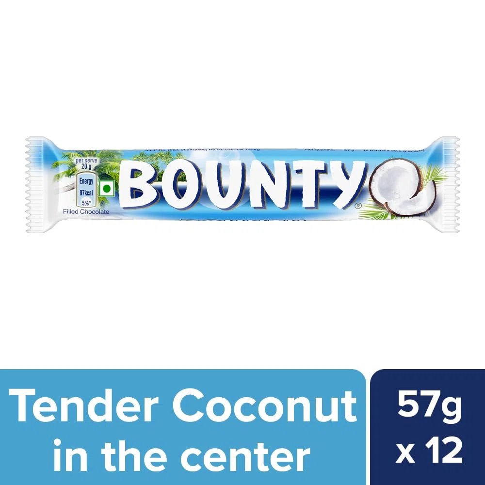 Barretta di Cioccolato al Cocco Bounty, Cioccolatini Ripieni di Cocco, Cocco Morbido e Delicato al Centro, Cioccolatini Premium da Condividere, Confezione da 12,684 g